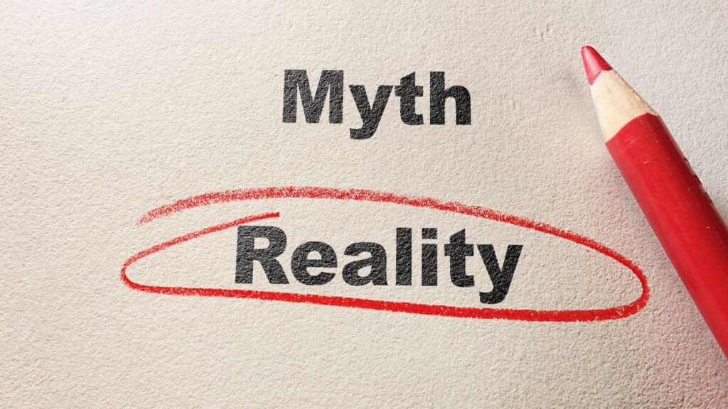 Red pencil circling Reality instead of Myth regarding autism