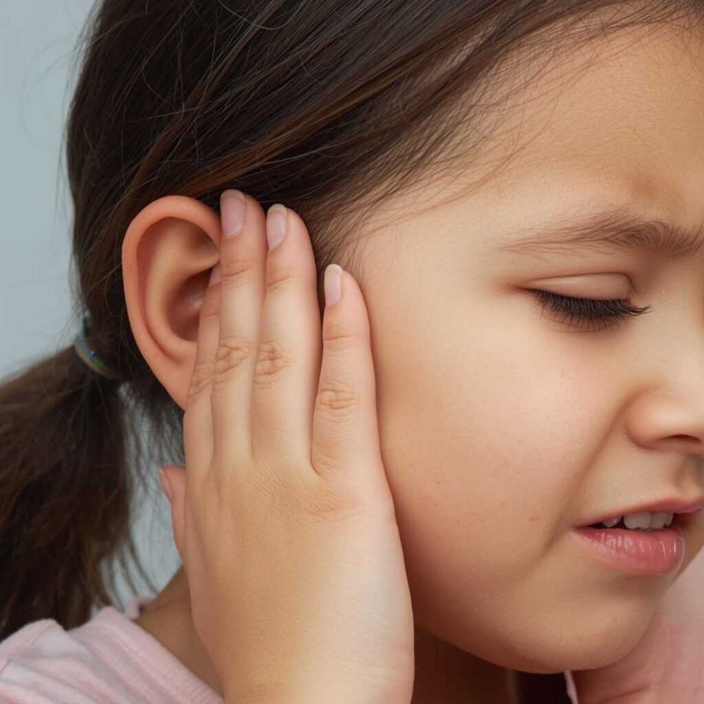 Child covering ears due to loud noise, representing sensory sensitivity and the challenges of holidays with autism.